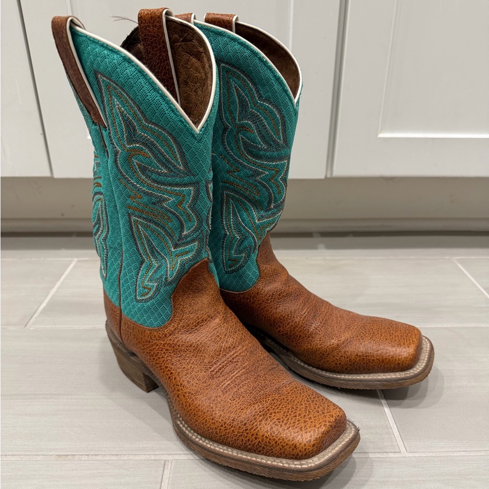 Teal Square toe Nocona Boots